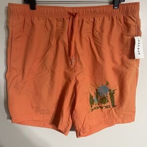 Playboy by Pacsun Swim Trunk Shorts Orange Men's Size XL